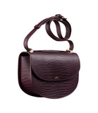 Genève bag in Bilberry Blue (croc-embossed leather)